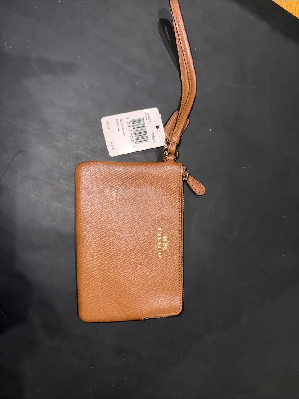 Coach Tan Leather Wristlet